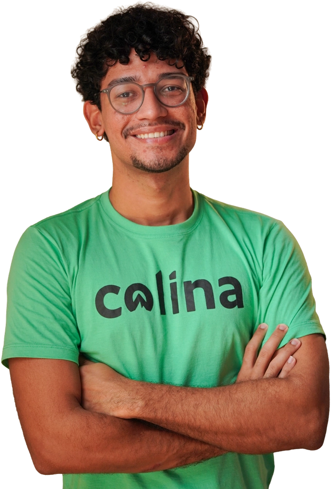 Alpinista da Colina Tech sorrindo