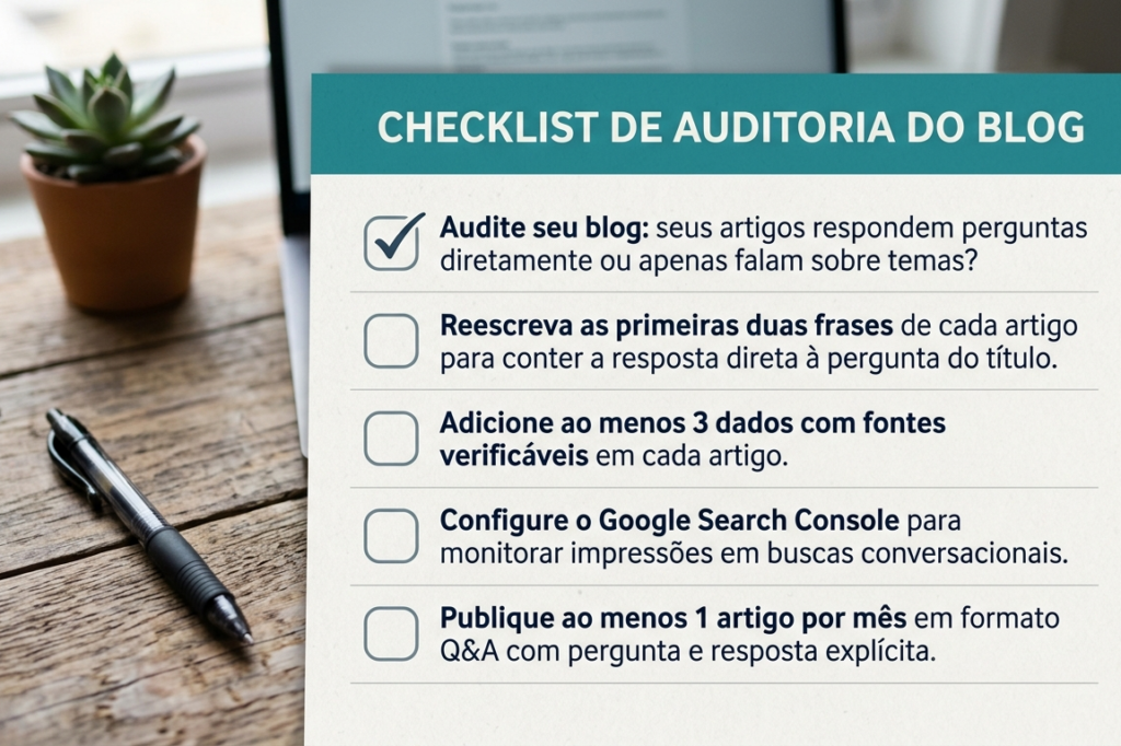 Como Aparecer No Chatgpt: Guia Prático Para Empresas Em 2026 3 | Colina Tech | Inbound Marketing Checklist De Auditoria Do Blog Para Aparecer No Chatgpt Com Estratégia De Geo