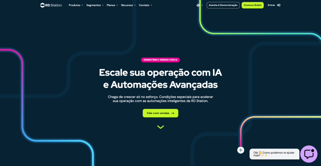 Página Inicial Do Rd Station Marketing Com Chamada Para Automação De Marketing E Vendas Com Ia