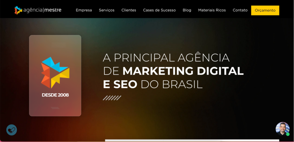 Agência De Marketing Digital Em São Paulo: As 10 Melhores Para Contratar Em 2026 4 | Colina Tech | Inbound Marketing Print Da Interface Do Site Da Agencia Mestre