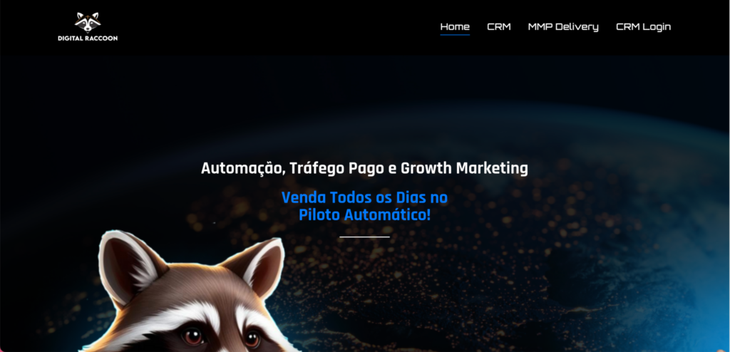 Agência De Marketing Digital Em São Paulo: As 10 Melhores Para Contratar Em 2026 5 | Colina Tech | Inbound Marketing Print Da Interface Do Site Da Agencia Digital Raccoon