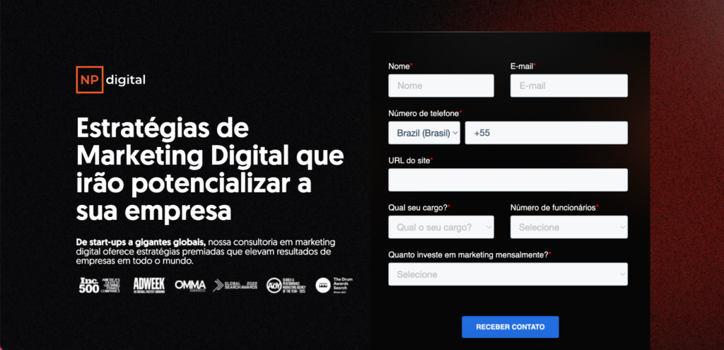 Agência De Marketing Digital Em São Paulo: As 10 Melhores Para Contratar Em 2026 7 | Colina Tech | Inbound Marketing Print Da Interface Do Site Da Agencia Np Digital