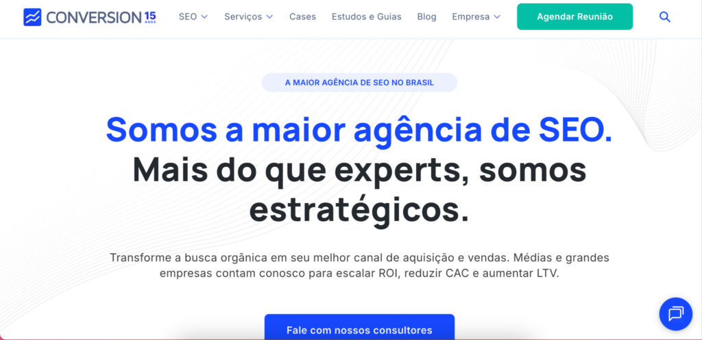 Agência De Marketing Digital Em São Paulo: As 10 Melhores Para Contratar Em 2026 6 | Colina Tech | Inbound Marketing Print Da Interface Do Site Da Agencia Conversion