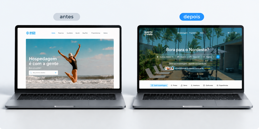 Antes E Depois Do Site Quarto À Vista 