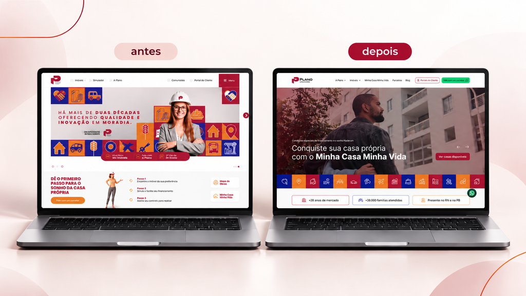 Case Plano Urbanismo: Criação De Site Para Construtora Do Minha Casa Minha Vida 2 | Colina Tech | Inbound Marketing Antes E Depois Do Site