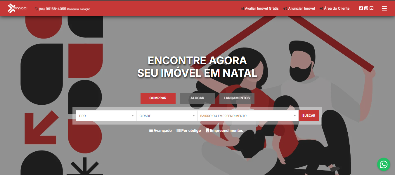 print do site de emobi imobiliária